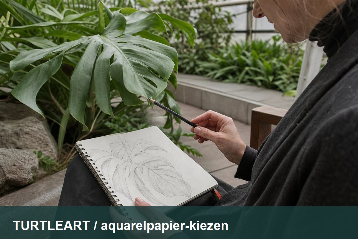 Redactioneel rasterbeeld bij Aquarelpapier kiezen met vier kleine materiaalproeven
